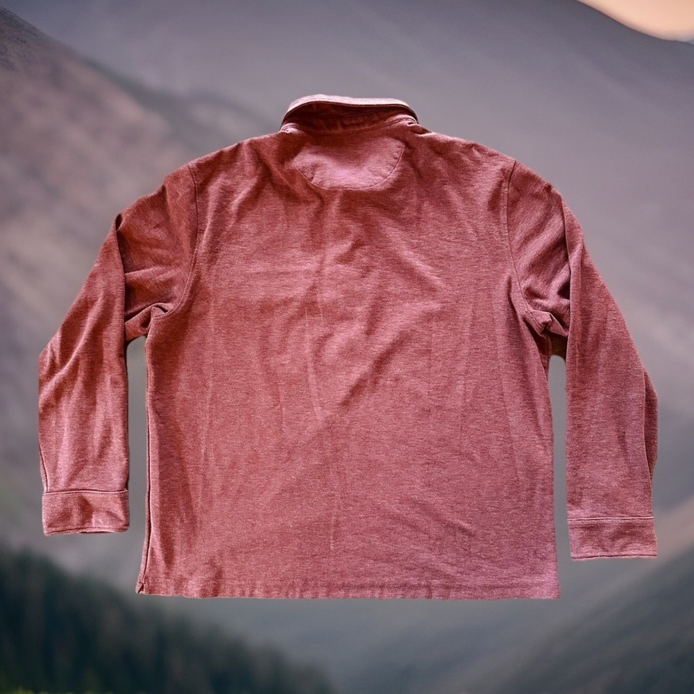 UNTUCKIT Sweater Mens Maroon Matthieu Pullover Henley Fleece Large - Picture 10 of 11